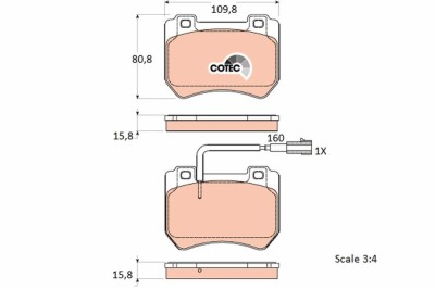 TRW GDB1904 COTEC set placute frana,frana disc foto