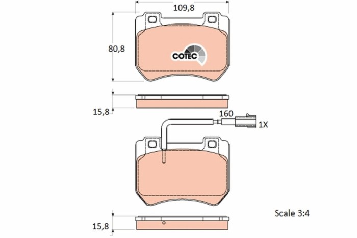 TRW GDB1904 COTEC set placute frana,frana disc