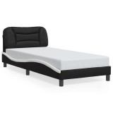 Cumpara ieftin Cadru de pat fara saltea, Hvar, alb/negru, 80x200 cm, piele ecologica