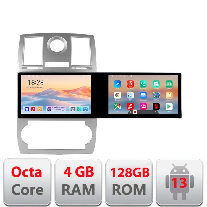 Navigatie Chrysler 300C 2004-2008 Kit-CH06 Edotec 2 ecrane 8 core 4+128 21.6 inch Incell android Wifi 5Ghz gps internet CarStore Technology