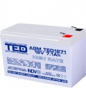 Acumulator AGM VRLA 12V 7,1A High Rate 151mm x 65mm x h 95mm F2 TED Battery Expert Holland TED003300 (5) SafetyGuard Surveillance