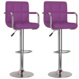 Cumpara ieftin Scaune de bar, 2 buc., violet, piele ecologica