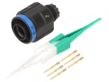 Conector Militar Amphenol D38999 Serie III, 6 Pini, Tip Tata, Aurit, Carcasa Dim. 9, Aluminiu, D38999/26ZA35PN