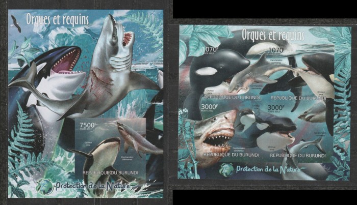 Burundi 2012 - Orci si Rechini S/S 1v + M/S 1v NEDANTELATE MNH