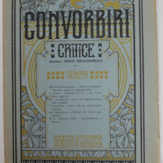 CONVORBIRI CRITICE , REVISTA LITERARA BIMENSUALA , ANUL II , NR. 16 , 15 OCTOMBRIE , 1908