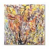 Cumpara ieftin Tablou 3D pictat manual, Toamna tarzie, 30x30cm acril pe panza in cutit, Kenny Varniote