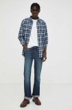 Levi&#039;s jeansi 527 SLIM BOOT CUT barbati, culoarea albastru marin