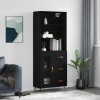 Gossi dulap inalt, negru, 69,5x34x180 cm, lemn compozit