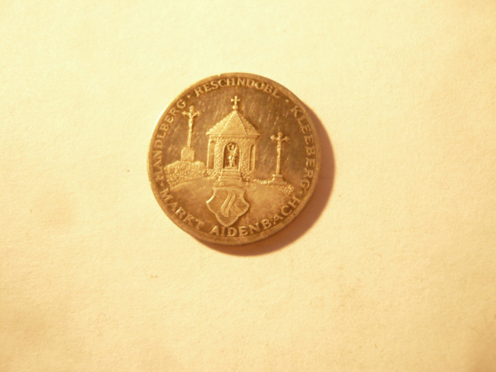 Medalie comemorativa Germania 275 Ani Batalia Aidenbach ,d=2cm argint probabil