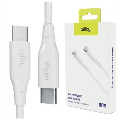 Cablu de date si incarcare Allity AUC-02 USB-C to USB-C 100W 2m Alb