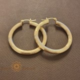 Cercei rotunzi Aurora 3.5 cm, placati cu aur 18K, Brazilia, SaraTremo