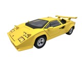 Macheta Lamborghini Countach galben 1:24 replica metal lumini si sunete usi tip foarfeca
