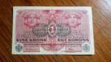 B109B- Bancnota 1 koroanA 1916 Austria- Ocupatia germana Reich al 2 lea razboi.