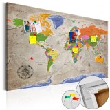 Cumpara ieftin Tablou din plută - World Map: Retro Style [Cork Map] 120x80 cm