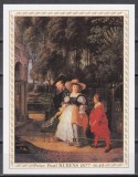 Mauritania 1977 - 400 de ani de la nașterea lui Peter Paul Rubens, Colita NDT, Supratipar Auriu, MNH