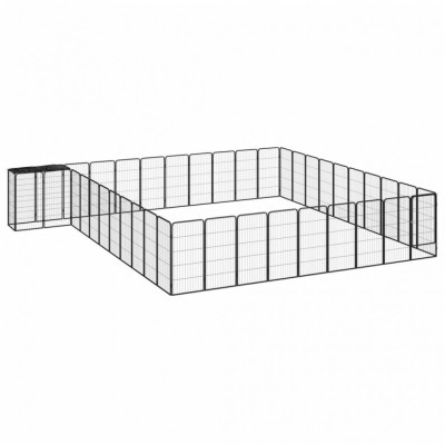 Tarc caini 42 panouri negru 50x100 cm otel vopsit electrostatic GartenMobel Dekor foto