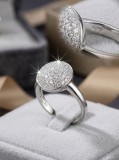 Inel Cocktail din Argint 925 cu Pavaj Bombat din Cristale Zirconia, Marimea 52