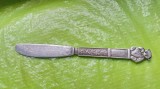 G348-Cutit de scrisori de birou vechi de dama personalizat CANY marcaj de firma Suedia alama argintata splendid executat, maxim interbelica.