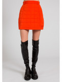 Cumpara ieftin Fusta mini cu logo si fermoar, portocaliu, Calvin Klein