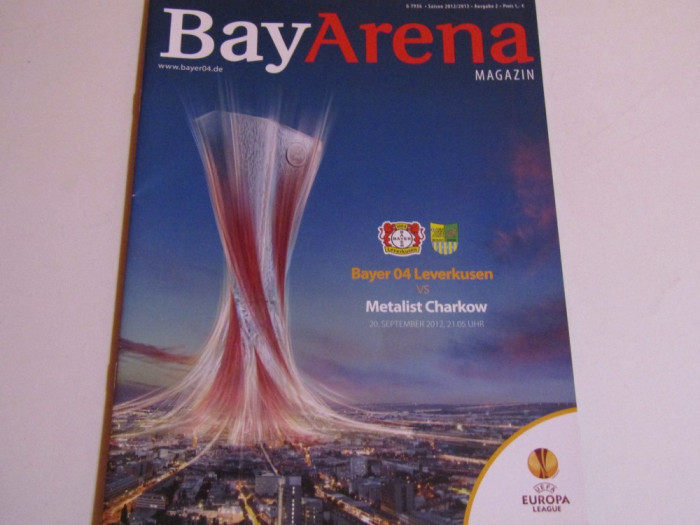 Program meci fotbal BAYER 04 LEVERKUSEN-METALIST HARKOV(Europa League 2012)