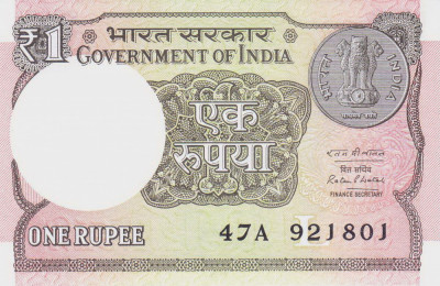 Bancnota India 1 Rupie 2016 - P108 UNC foto