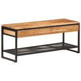 Cumpara ieftin Banca de pantofi, 110x35x45 cm, lemn masiv de acacia si fier