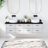 Blat baie lemn masiv stejar Gossi 180x40cm maro inchis, margine naturala, grosime 2-6cm, blat mobilier