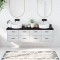 Gossi blat de baie, maro inchis, 180x40x(2-6) cm, lemn masiv tratat