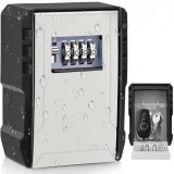 Cumpara ieftin Cutie metalica cu cifru pentru depozitare chei, VisionHub&reg;, waterproof, Caseta exterioara impermeabila, rezistenta, de capacitate foarte mare, aliaj d
