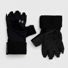 Under Armour manusi Weightlifting femei, culoarea negru