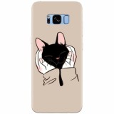 Husa silicon pentru Samsung S8, Th Black Cat In Hands