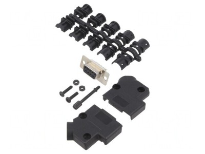 D-Sub 9-Pin Mamă Lipire Cablaj Negru Set Complet foto