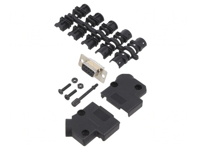 D-Sub 9-Pin Mamă Lipire Cablaj Negru Set Complet