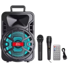 Boxa portabila karaoke ZQS12137 2 microfoane 120W PMPO LED RGB