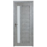 Usa de interior din lemn cu geam, BestImp G4-88-C, stanga / dreapta, gri ciment, 88 x 203 cm