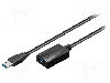 Cablu USB A mufa, USB A soclu, USB 3.0, lungime 5m, negru, Goobay - 95727