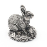Decoratiune Iepure Portelan Argint