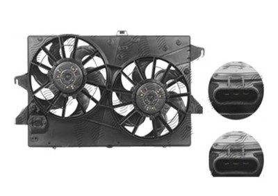 GMV radiator electroventilator Ford Mondeo, 10.2000-08.2007, motor 1.8 16V, 2.0 16V, 2.5 V6, 3.0 V6, benzina, cutie manuala/automata, cu/fara AC, 310 foto