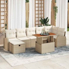vidaXL Set de canapele pentru grădină 8 pcs Bej poliratan 3361309