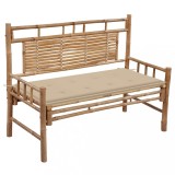 VidaXL Bancă de grădină cu pernă, 120 cm, bambus 3063879