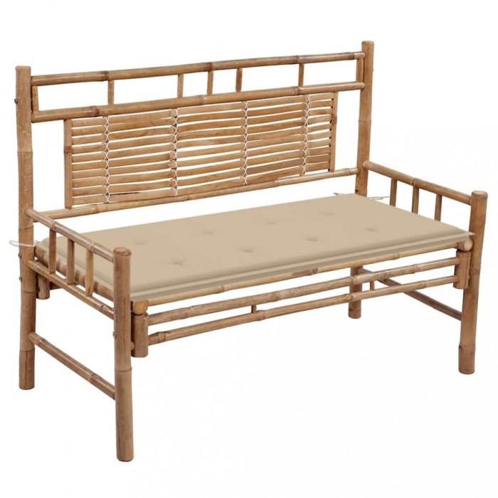 vidaXL Bancă de grădină cu pernă, 120 cm, bambus 3063879