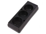 Conector Alimentare AC Mamă Splitter 2P 250V 16A Negru