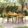 VidaXL Set de masă pentru grădină 5 pcs Negru Rattan poli 3365532