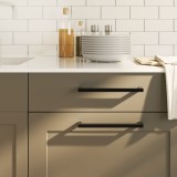 M&acirc;nere de dulap, 20 buc., negru, 224 mm, oțel inoxidabil