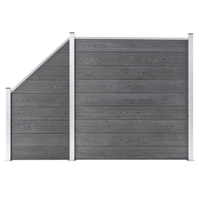 vidaXL Set panouri gard, 1 pătrat + 1 oblic, gri, 273x186 cm, WPC foto