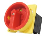 Intrerupator principal 25A 3 poli 7.5kW de urgenta incastrat cu placa galbena frontala 66x66mm