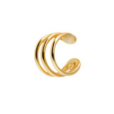 Cumpara ieftin Cercel ear cuff argint 925, JW985, model 3 cercuri, placat cu aur, DELIS