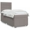 vidaXL Pat box spring cu saltea, gri taupe, 90x200 cm, textil 3291555