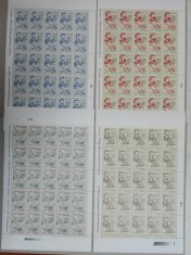 TIMBRE ROMANIA LP 1440/1997 Centenarul expeditiei BELGICA - Set 4 coli - MNH