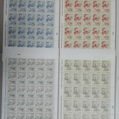 TIMBRE ROMANIA LP1440/1997 Centenar expeditia BELGICA -Set 4 coli 25 timbre MNH